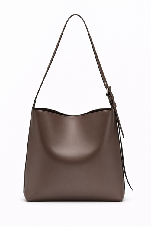 Chocolate Brown Minimalist Hobo Bag